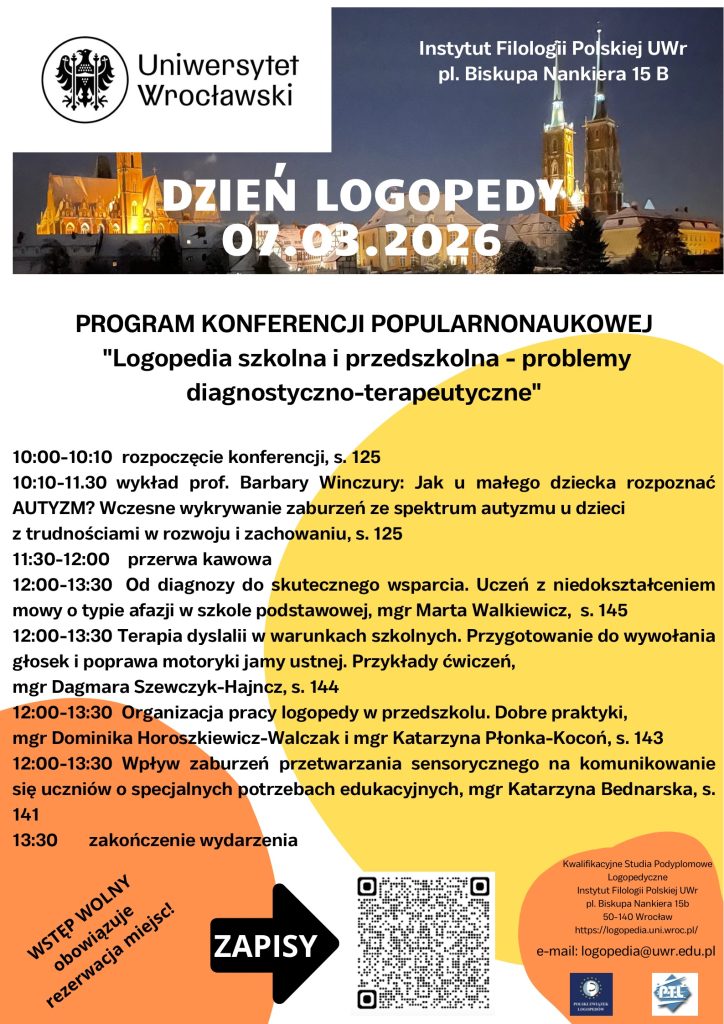 Program konferencji popularnonaukowej z okazji Dnia Logopedy